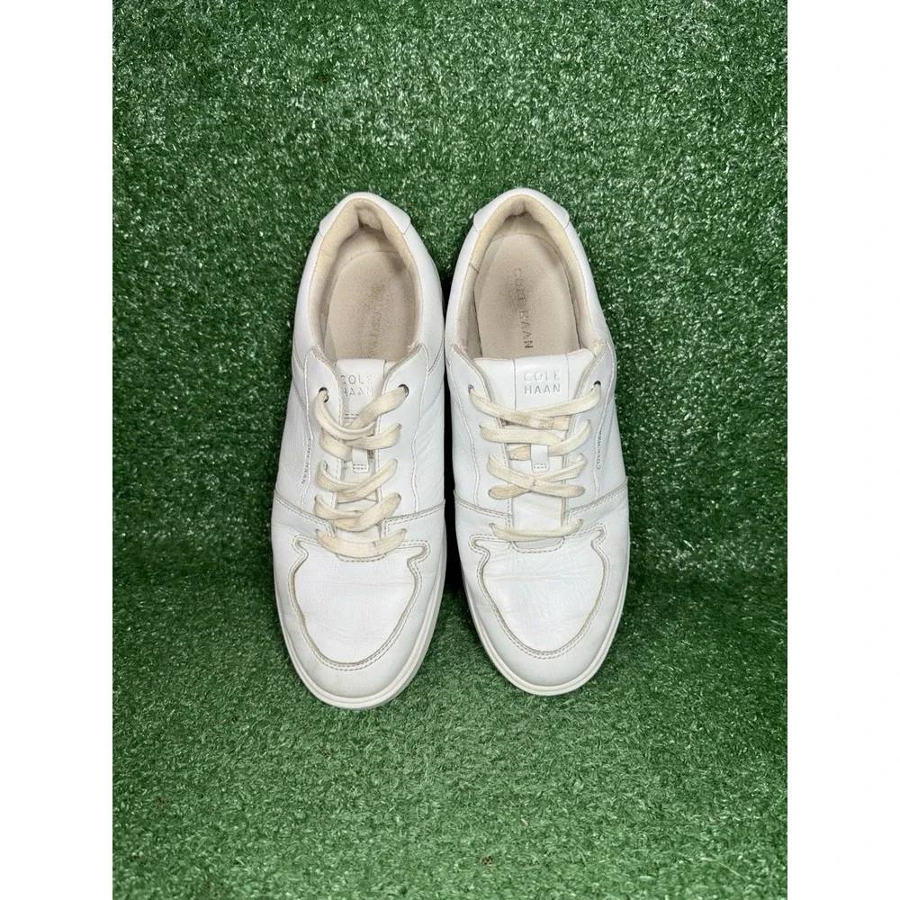 COLE HAAN Cross Court Womens Size 8.5 B White Leather Casual‎ Shoes Sneakers